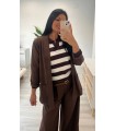 Chaqueta tela marrón