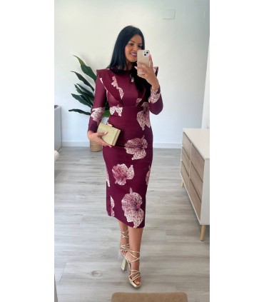 Vestido kinau granate