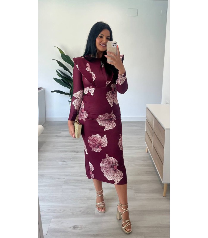 Vestido kinau granate