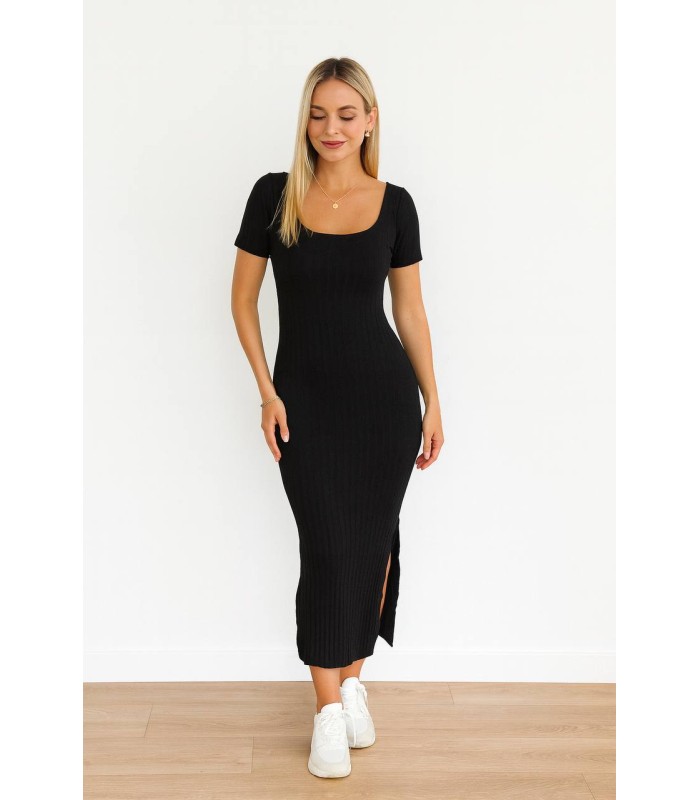 Vestido canalé negro