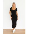 Vestido canalé negro