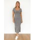 Vestido canalé gris