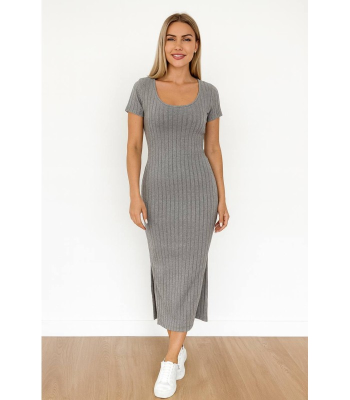 Vestido canalé gris