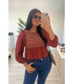 Camisa brocados teja