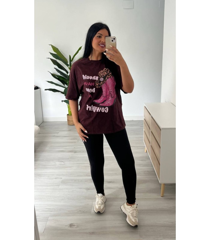 Camiseta oversice algodón bota