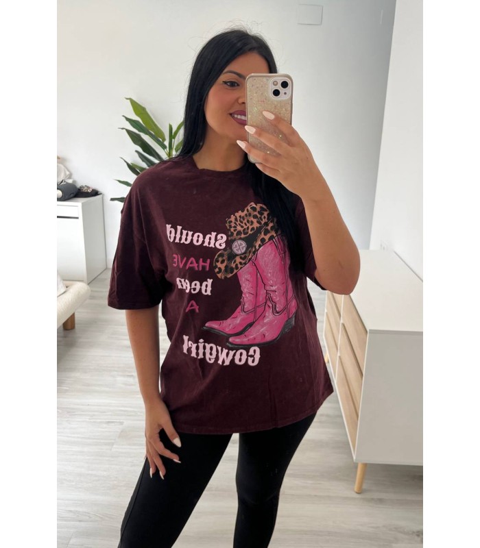 Camiseta oversice algodón bota
