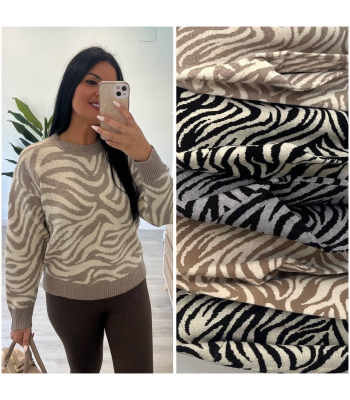 Jersey ancho animal print