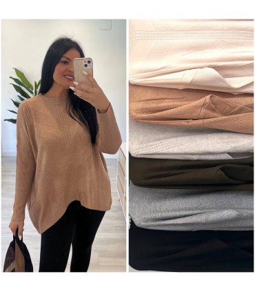 Jersey ancho trenzas