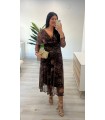 Vestido Lorena marrón verde