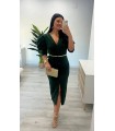 Vestido Niseal liso verde